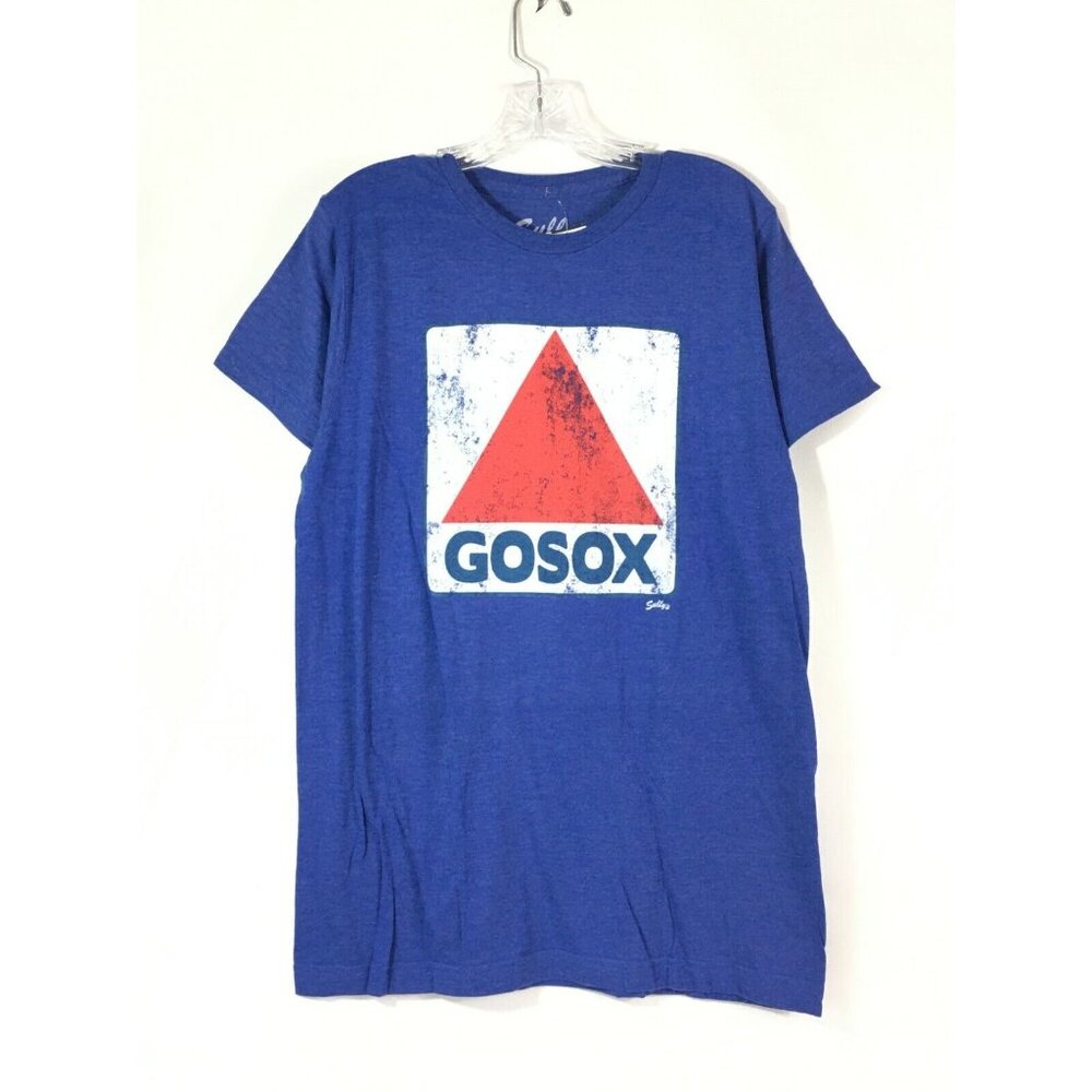 Sullys Mens Boston Go Sox Sign T-Shirt Medium Royal Heather Blue